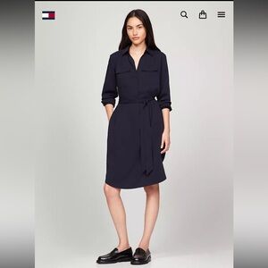 Tommy Hilfiger Navy Long Sleeve Dress